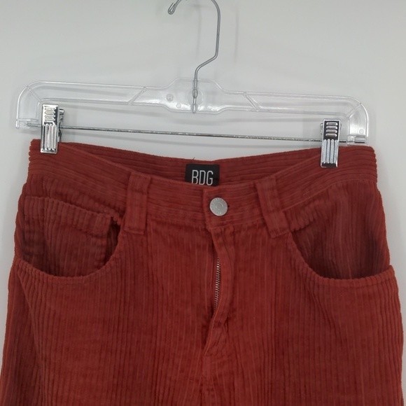 BDG Urban Outfitters Orange/Red Corduroy Straight Leg Mid Rise Pant Size 25 - Picture 4 of 15